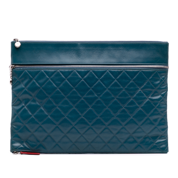 Pre-Loved Chanel CC Quilted Lambskin Multi Zip Clutch - Picture 1 of 12